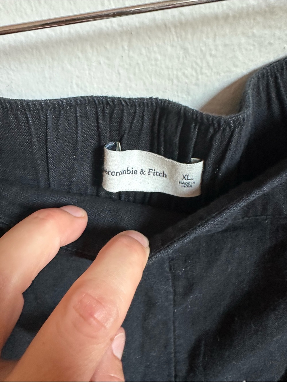 Abercrombie & Fitch Black Linen Blend Pull-On Cropped Pants XL - Picture 3 of 4